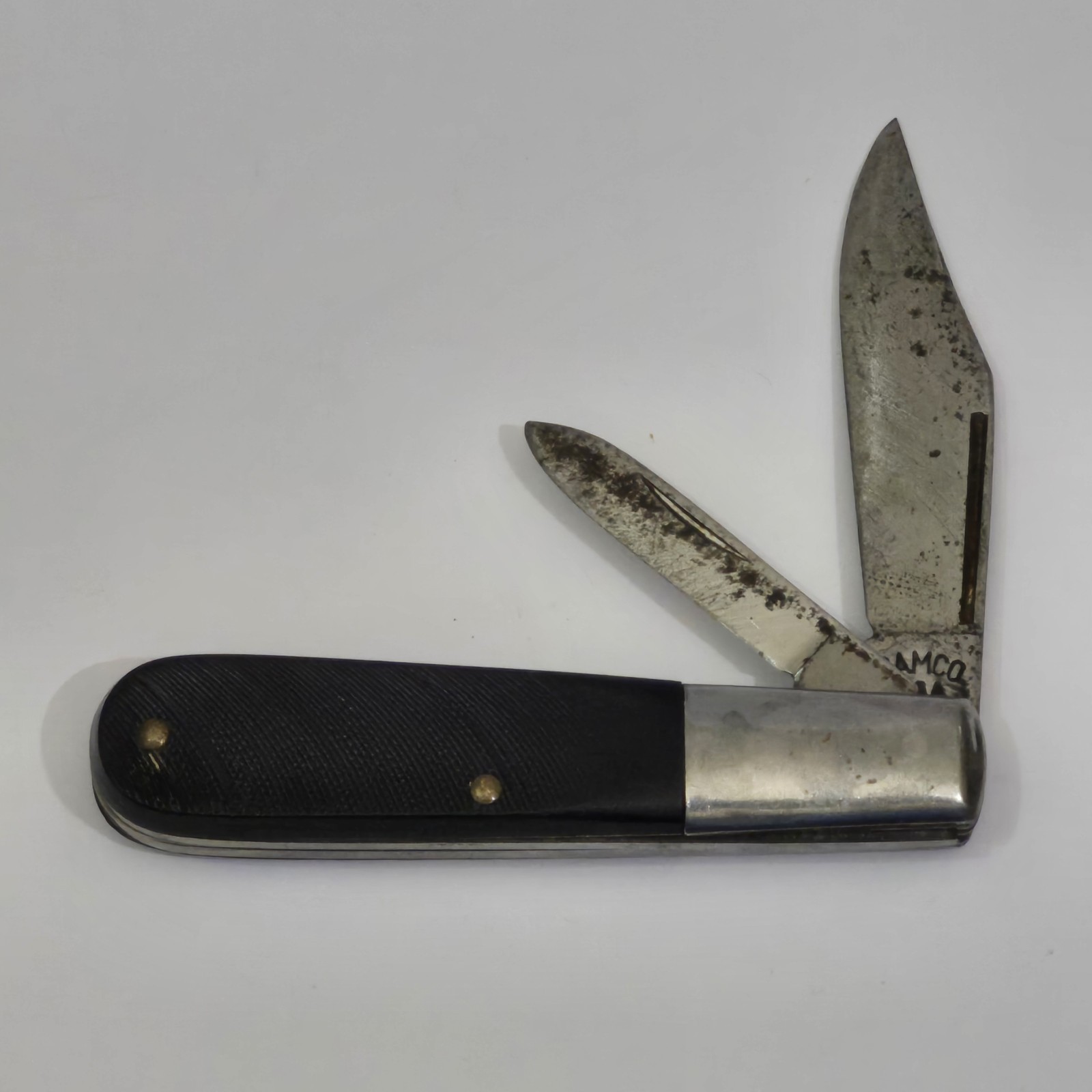 Camco 551 Everyday Folding Pocket 2 Blade Knife Black USA Vintage *RESTORE