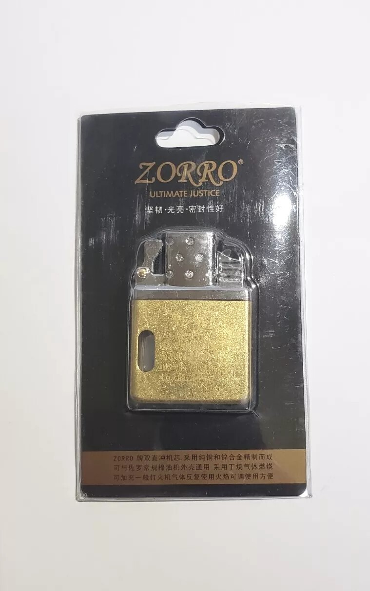 Zorro Zippo Single Torch Lighter Insert Adjustable Flame Butane Window BRAND NEW