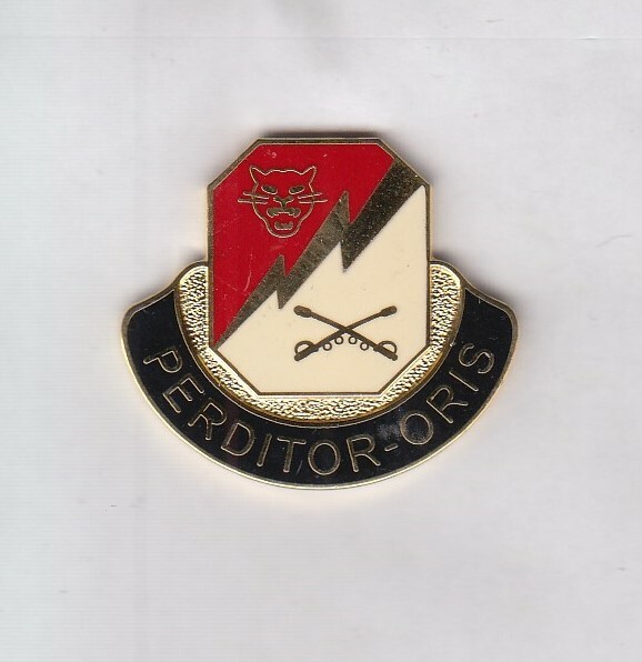 US Army 316th Cavalry Regiment crest DUI badge W-30 c/b clutchback