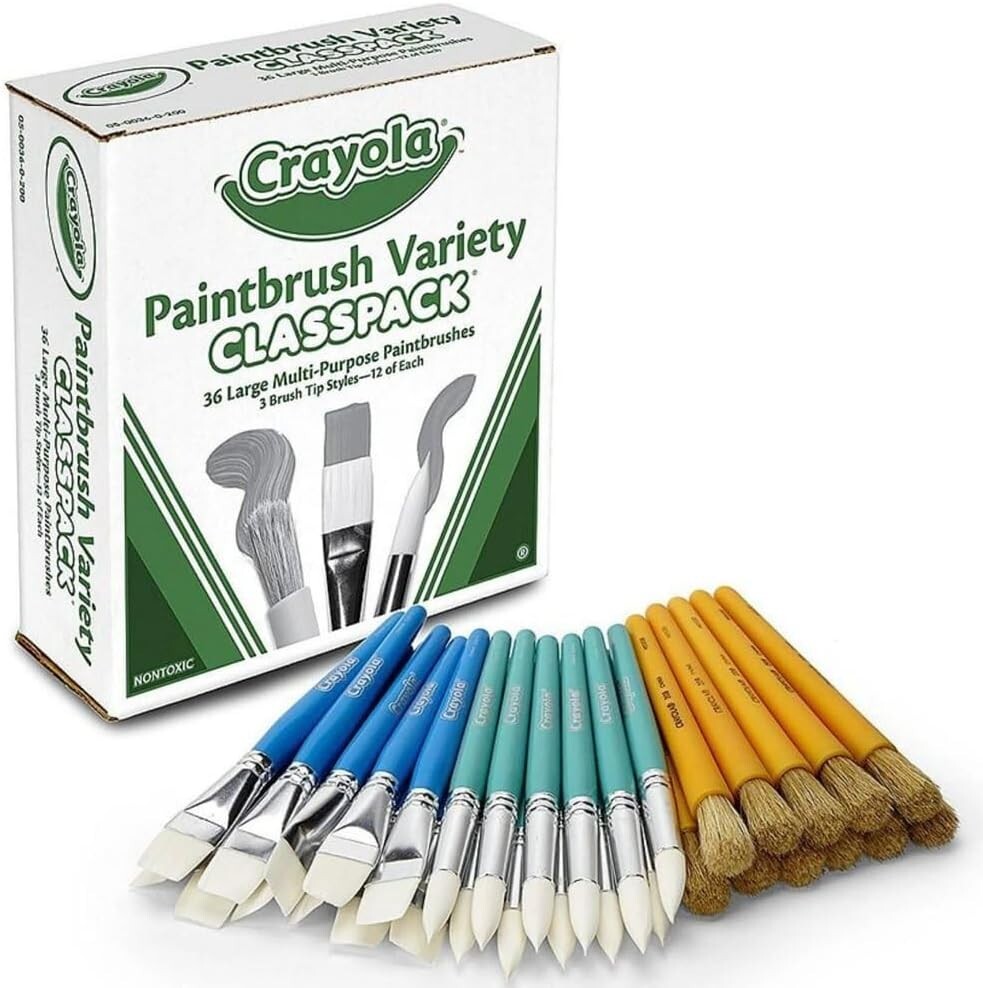 NEW 36 Crayola Paintbrush Variety Classpack - 05-0036