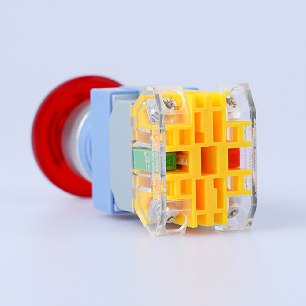 Red LED Illuminated 22mm E-STOP Switch Emergency Stop Push Button Switch 12-220V