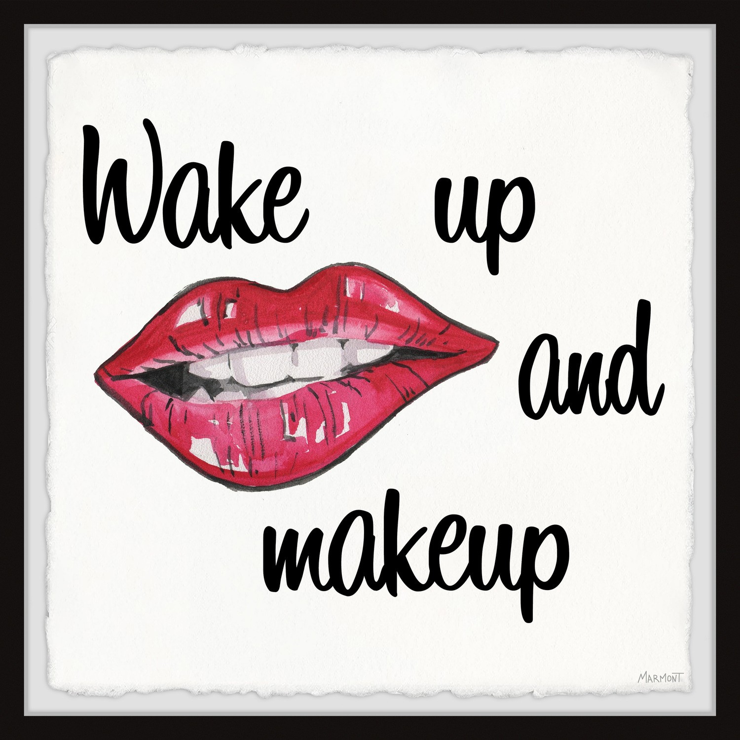 Marmont Hill Wake Up and Makeup Framed Painting Print 12x12