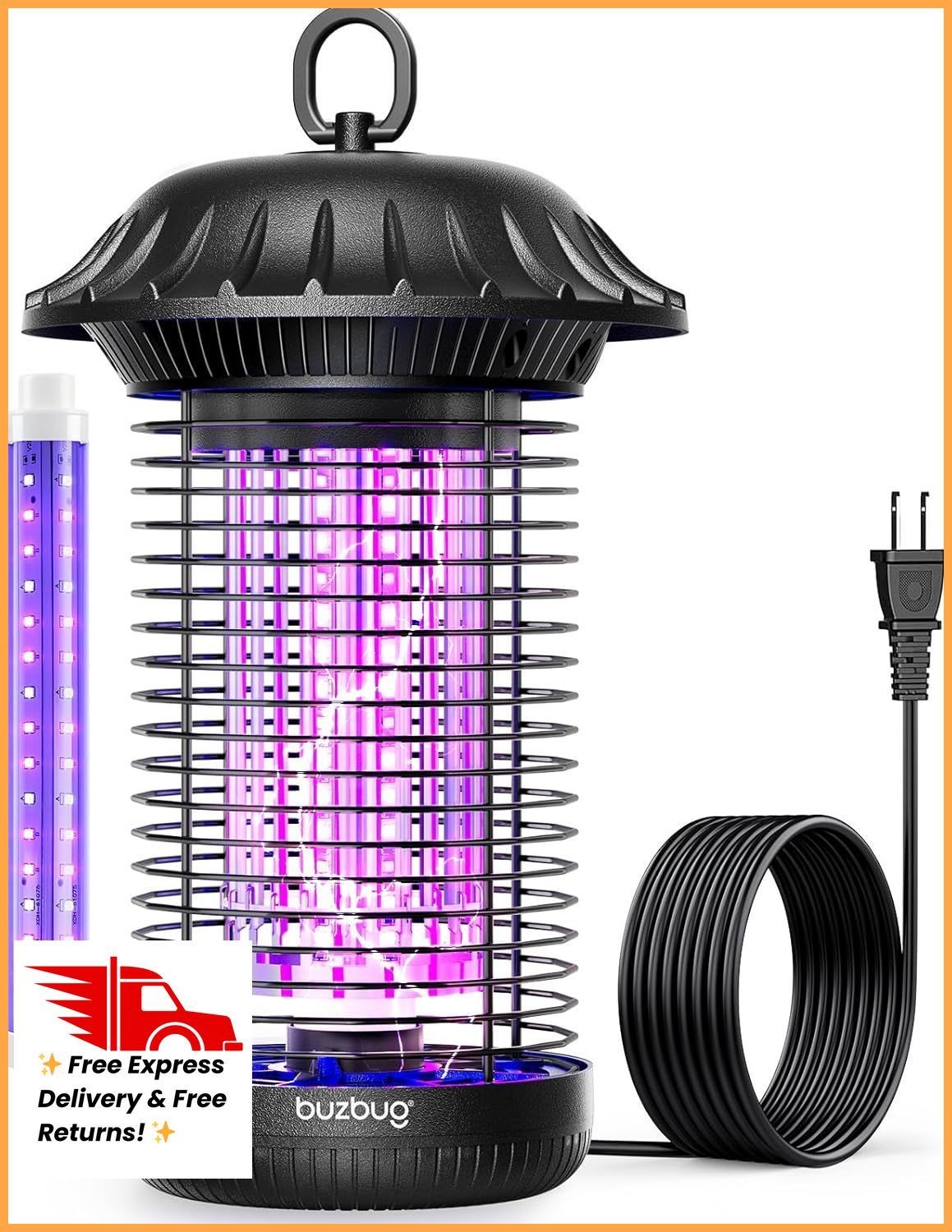Buzbug LED Bug Zapper Indoor Outdoor, Up to 50,000 Hours Lifespan Lamps, 6.5 ft