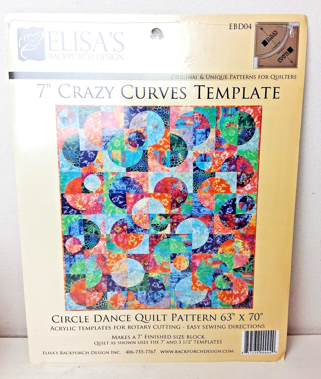 Crazy Curves 7 Inch Acrylic Quilt Template Set Elisa's Backporch Design SEALED