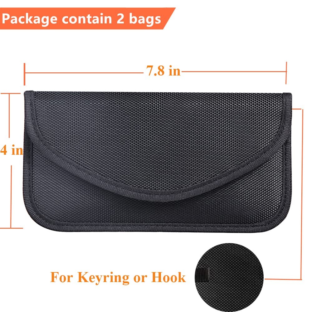 Faraday Key Fob Protector (2 Pack), Premium 3.97 liters, Black