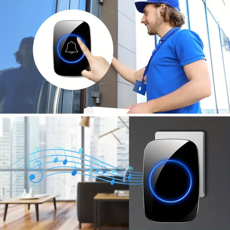 Wireless Doorbell Chime Waterproof Plugin Receiver Adjustable Volume Kit Lot