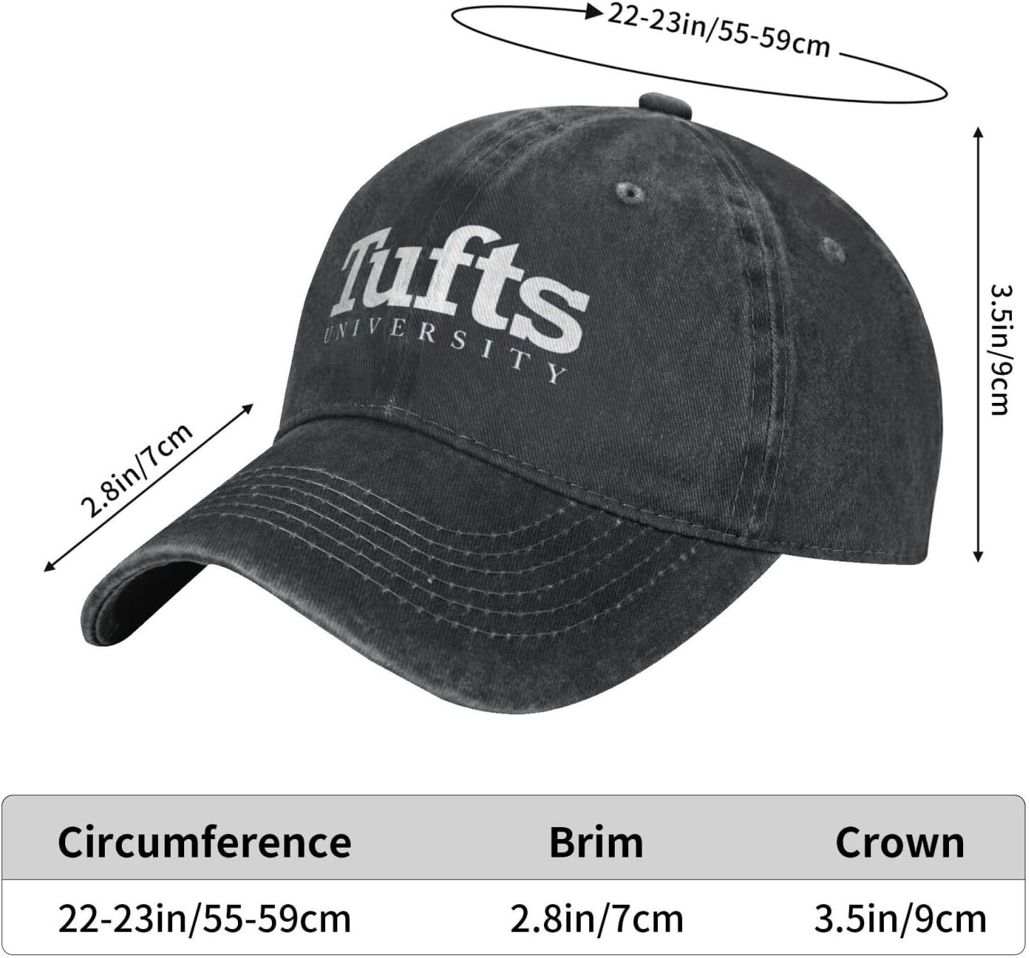 Tufts University Unisex Adjustable for Personalized printed unisex baseball cap