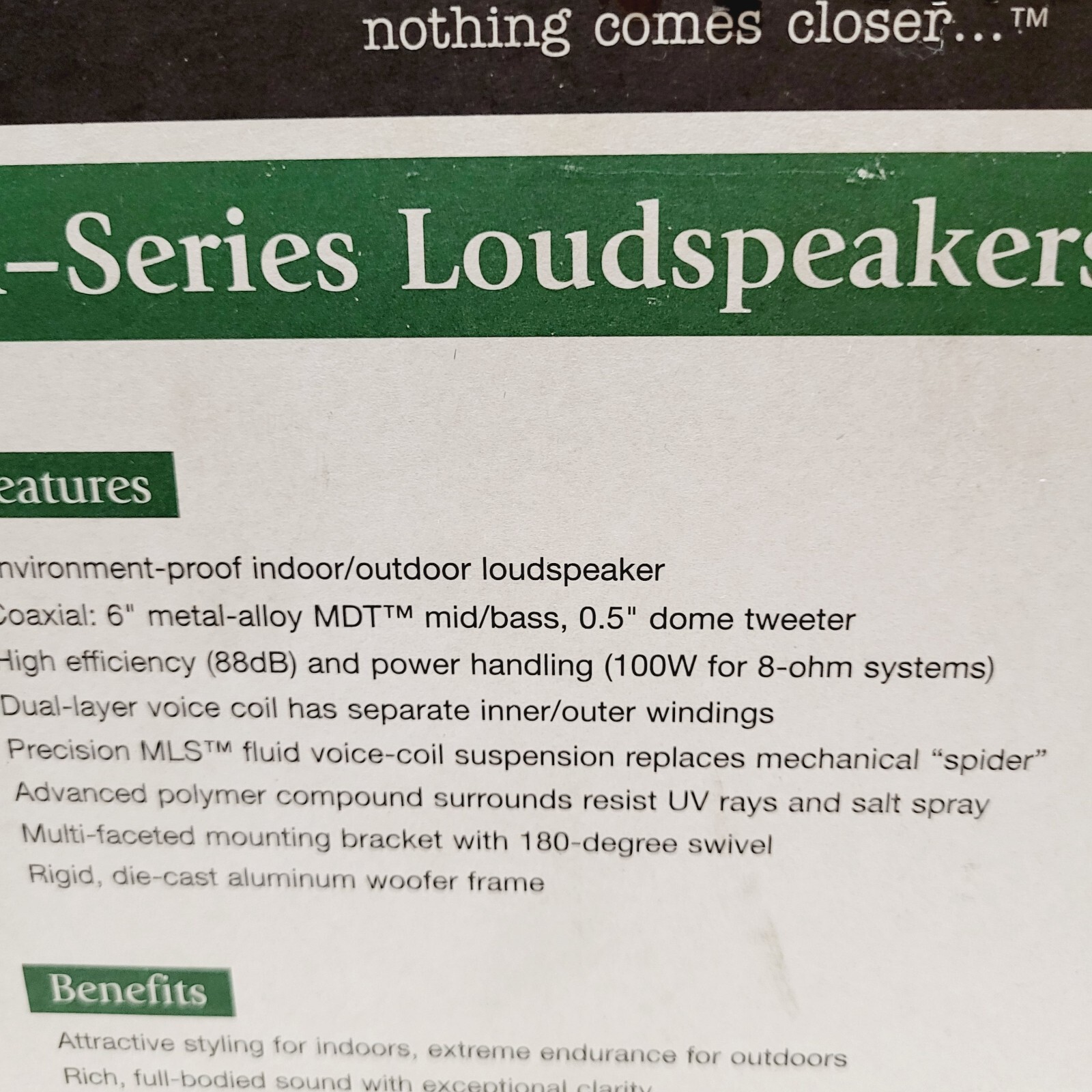 FACTORY SEALED Bogan - N. E. A. R. A2 A2BLK All-Environment Loudspeaker Black