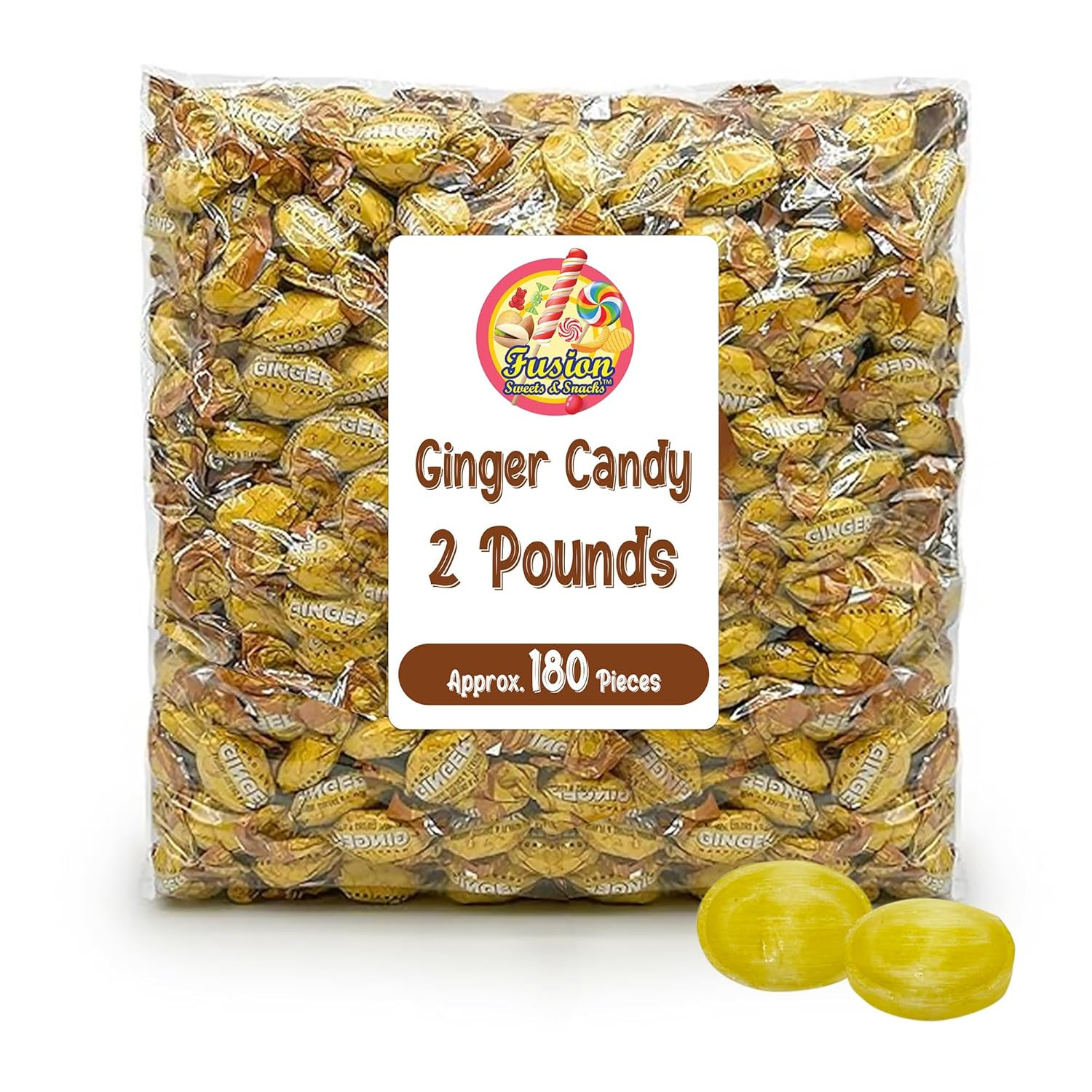 Ginger Candy - 2 Pound Bag - Hard For Nausea Relief And 2