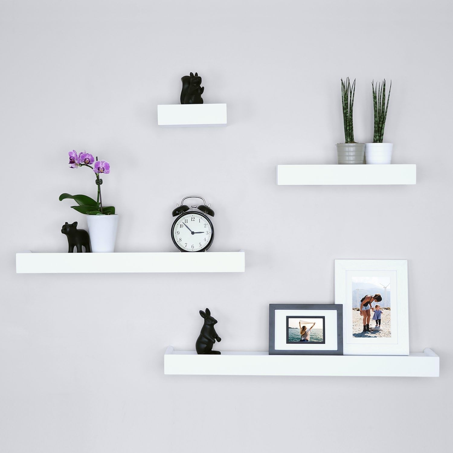 Ballucci Modern Ledge Set of 4 (6",12",16",24"), White