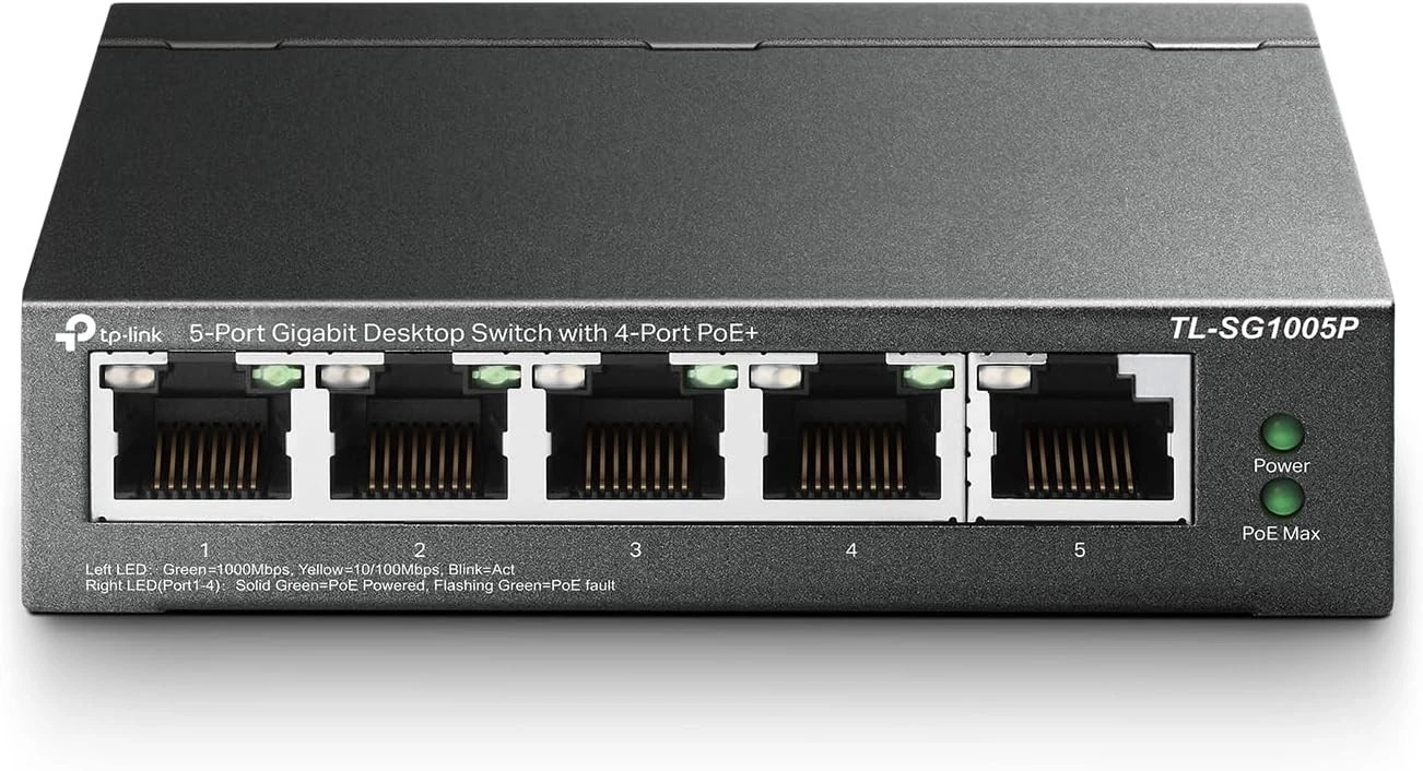 TP-Link TL-SG1005P 5 Port Gigabit Desktop Switch with 4 PoE+ Port 65W
