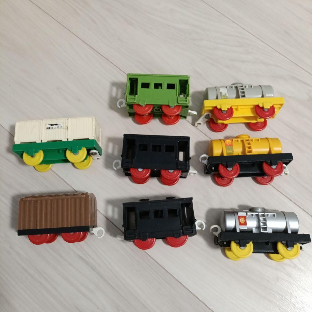 PLARAIL 8 Car Freight Set Retro Rare Toy Train Timepiece Vintage Rare Age 15+