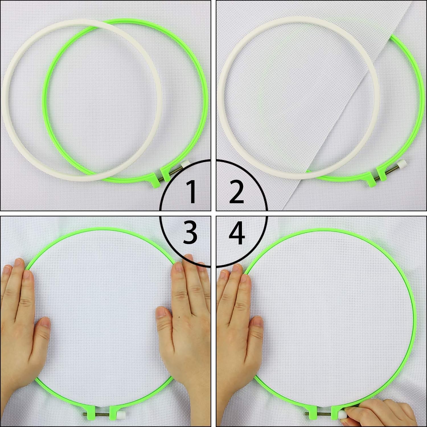 Similane 6 Pieces Embroidery Hoops, Plastic Circle Cross Stitch Multicolor