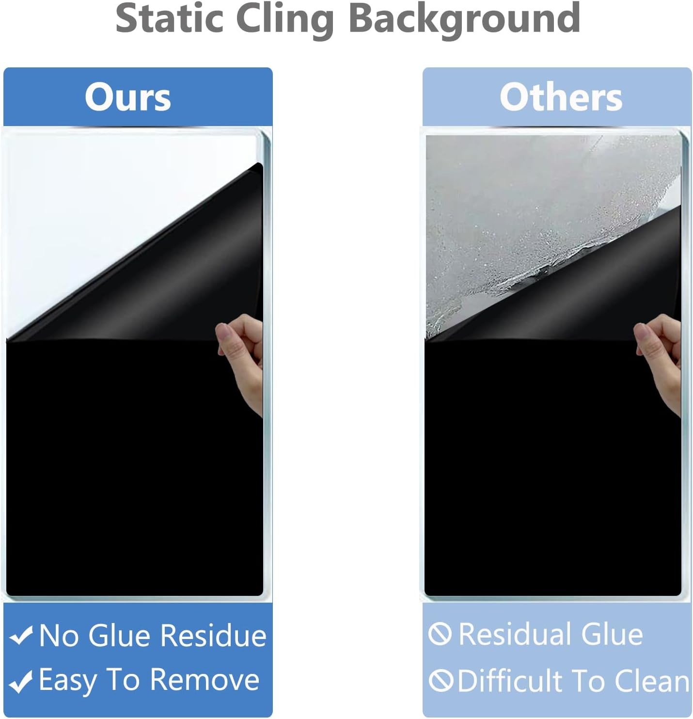 Aquarium Background Static Cling Black Fish Tank 74.8 x 23.6 In