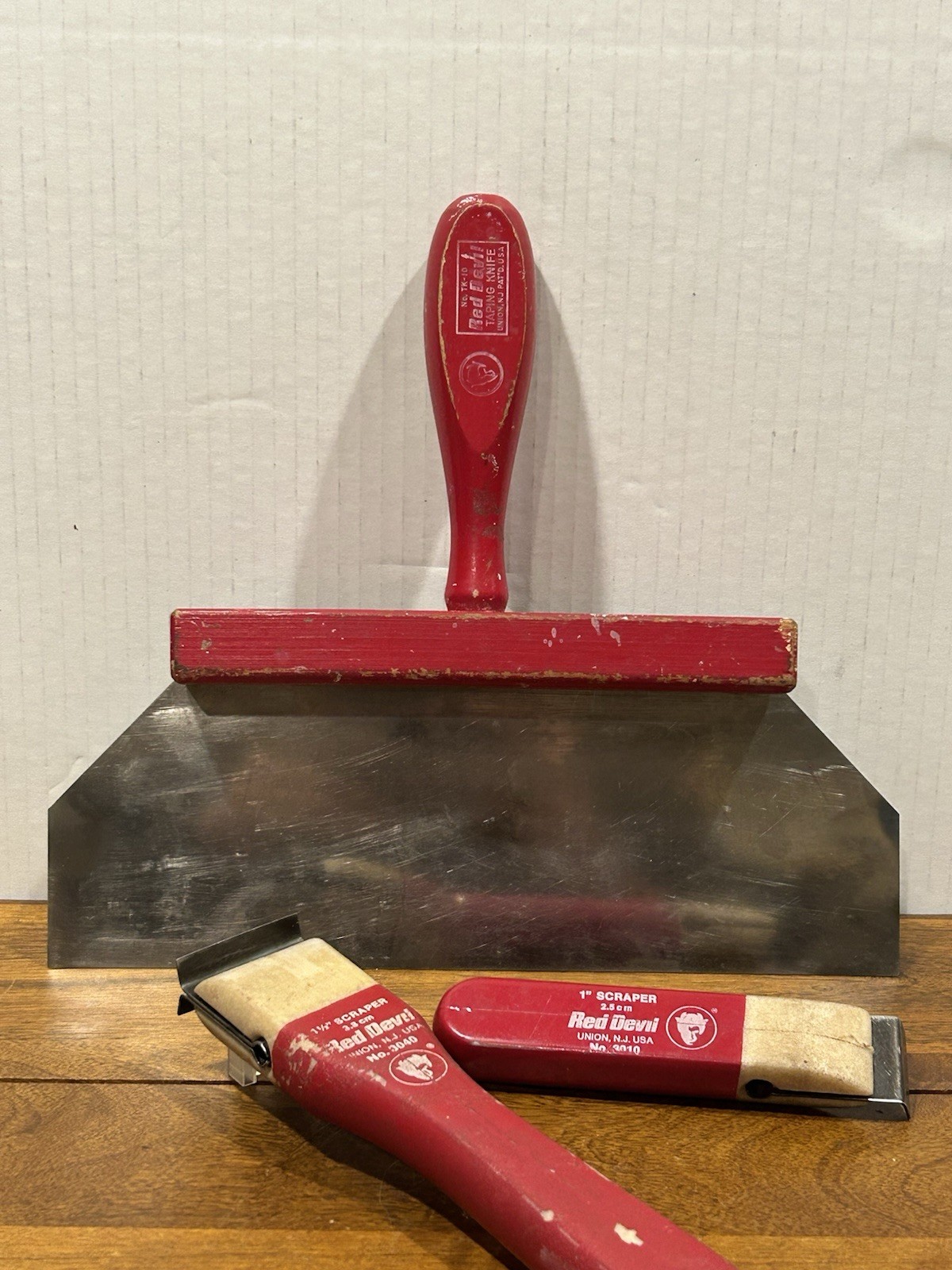 Rare Vintage Red Devil No.TK-10 Taping Knife & Scraper 3pc Lot Union N.J. USA
