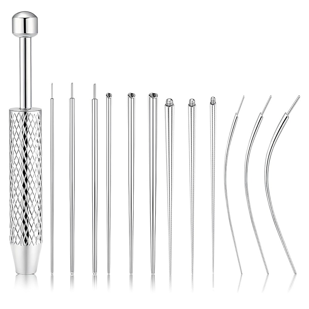 Flat Back Earring Tool Body Piercing Needle Kit Jewelry Replacement Tool V8F2