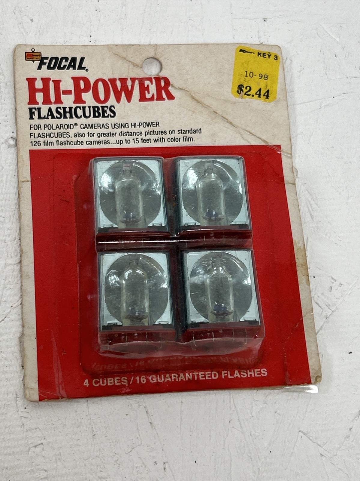 NOS Focal Flashcubes 4 Pack of Cubes 16 Flashes Kmart Camera