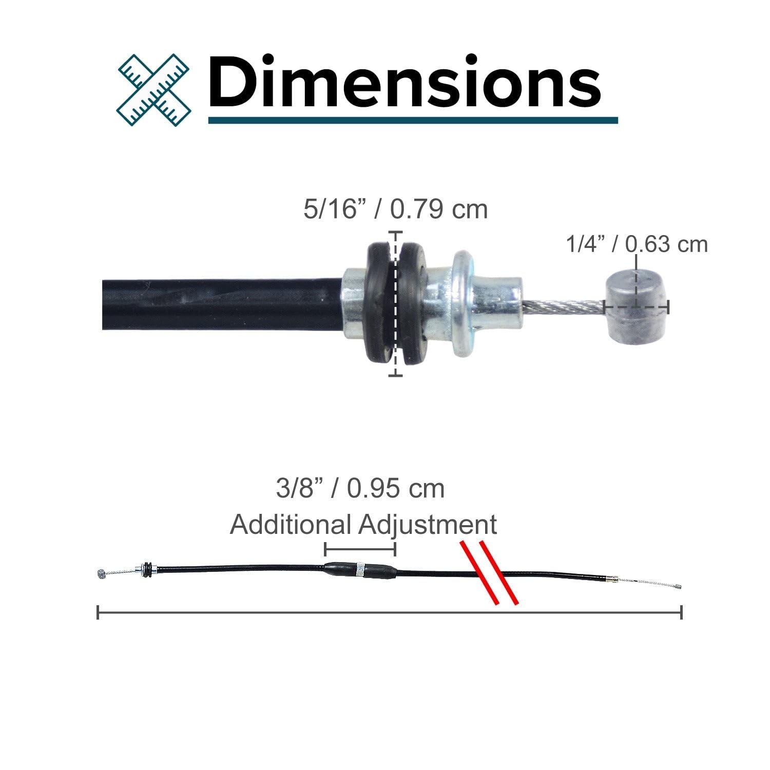 AlveyTech 34" Walker Brake Cable Replacement - for Most 1 Count (Pack of 1)