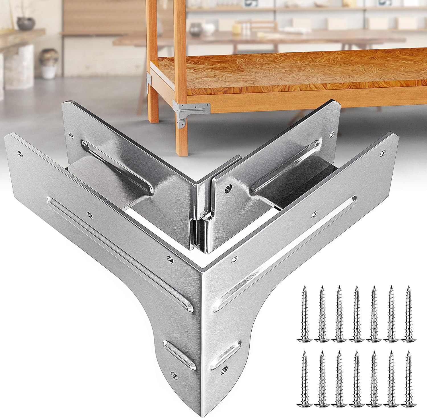 Workbench and Shelving Hardware Kit - Galvanized Steel Workbench Bracket Kit - 8