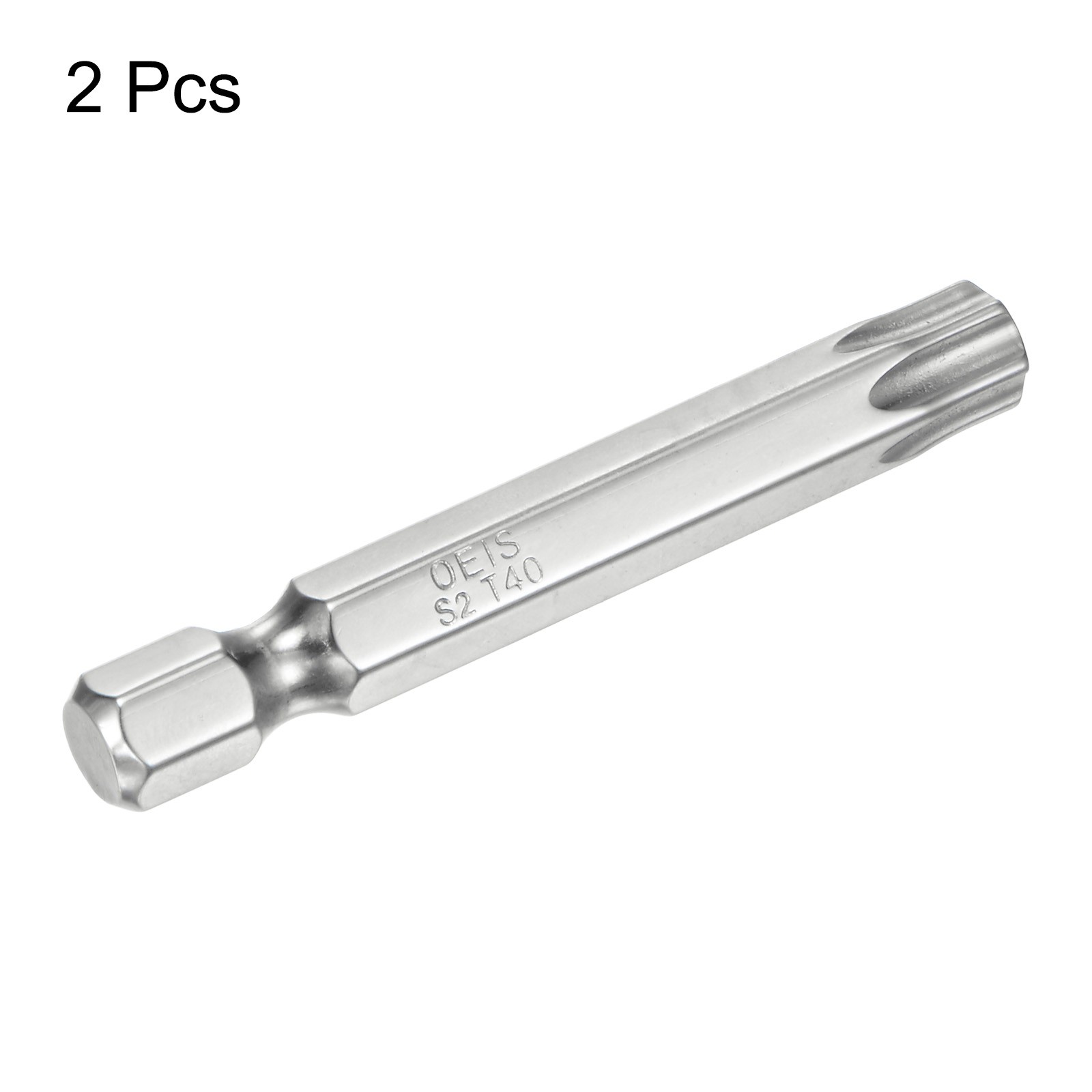 2pcs T40 Security Torx Bit 1/4" Hex Shank 2" Long Tamper Resistant Star Bits