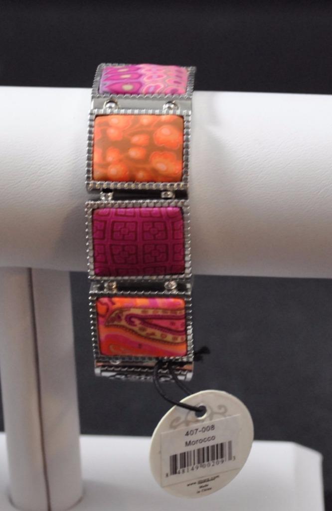 Jilzara Morocco Square Stretch Bracelet Polymer Clay Beads Handmade Artisan