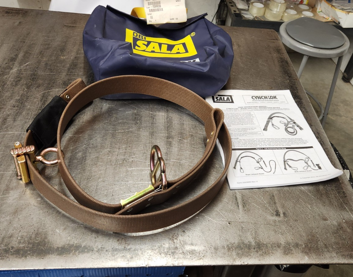 3M Sala DBI 1200111 Cynch Lok Power Pole Climbing Strap Fall Protection. NEW