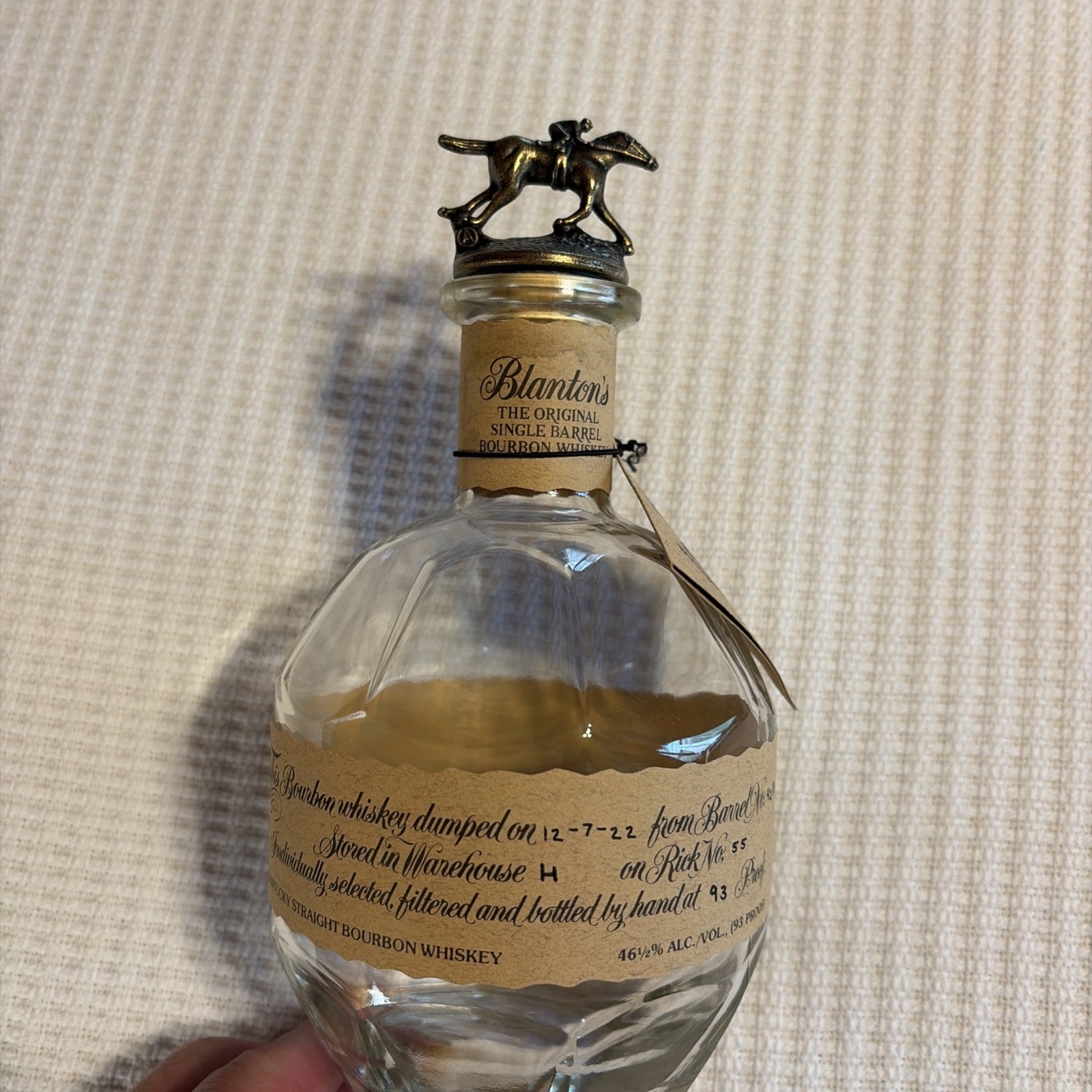 EMPTY: George T Stagg, Thomas H Handy. Weller Full Proof (SP) & Blanton’s