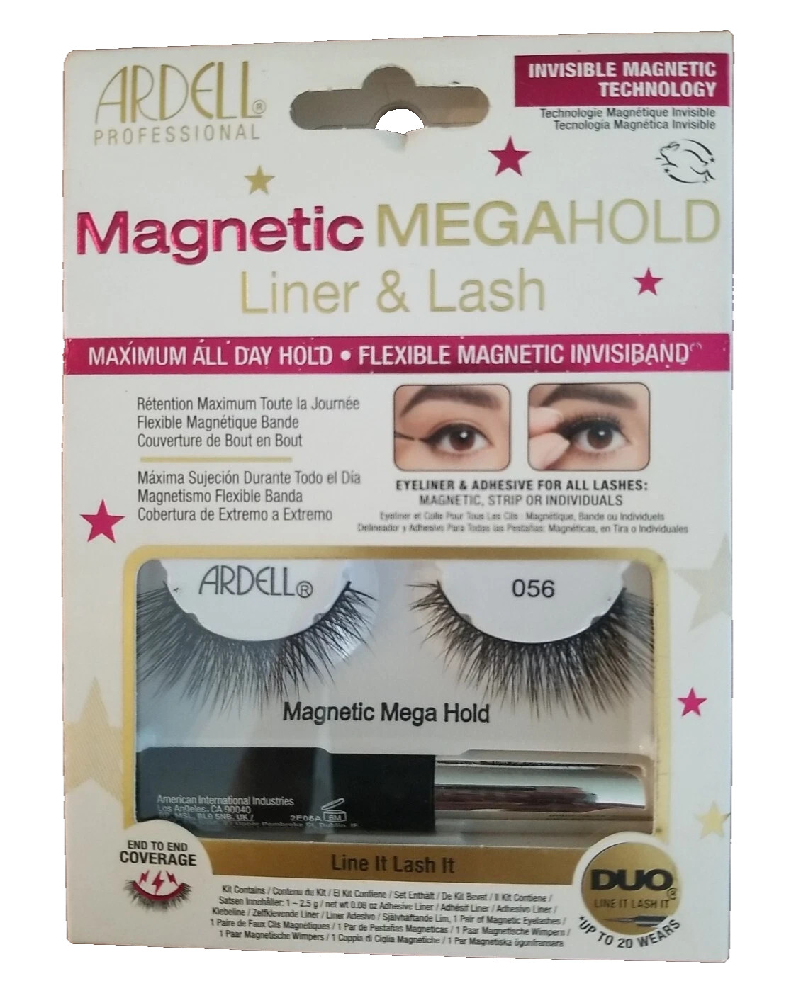Ardell Magnetic Liner & Lash MEGAHOLD MEGA HOLD FAUX Lashes - 056 - NEW IN BOX