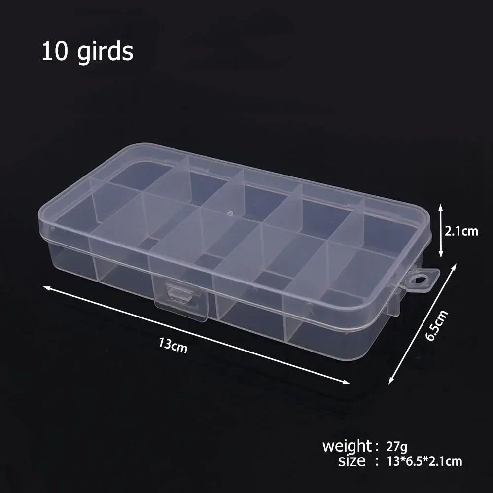 Clear Jewelry Box Plastic Bead Storage Craft Container Earrings Organizer
