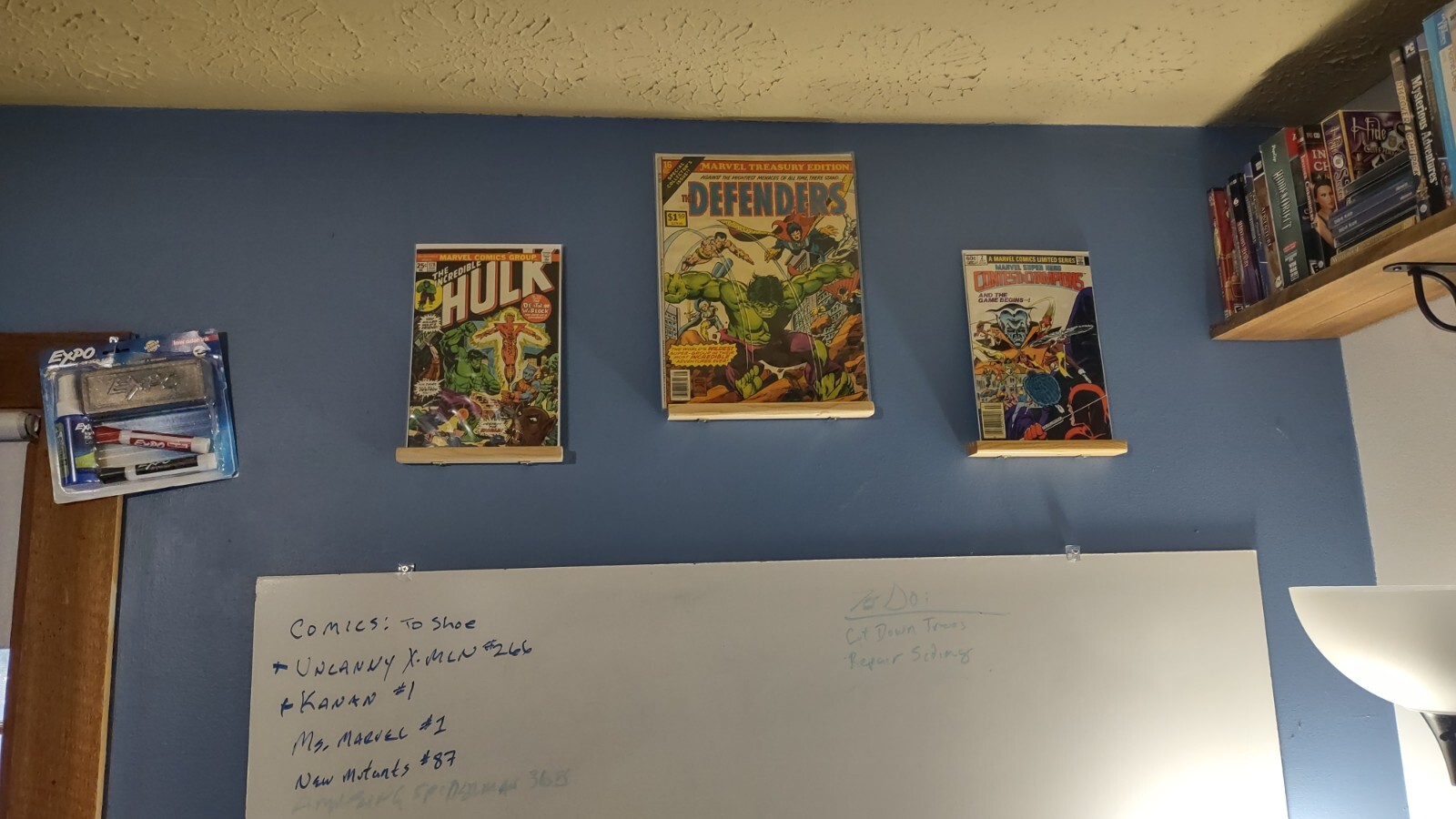 Comic Book Display - Real Wood Wall Mount - Hand Made - Boarded Comics-TREASURY