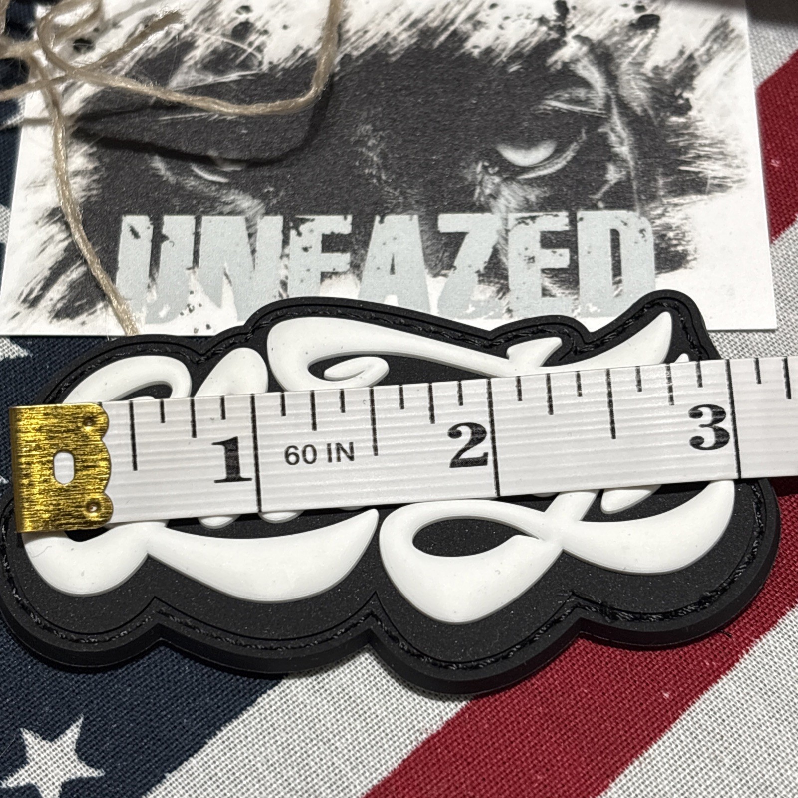 Liberty Blk White Morale Tactical Hook & Loop Patch High Quality 3d PVC 2x3”