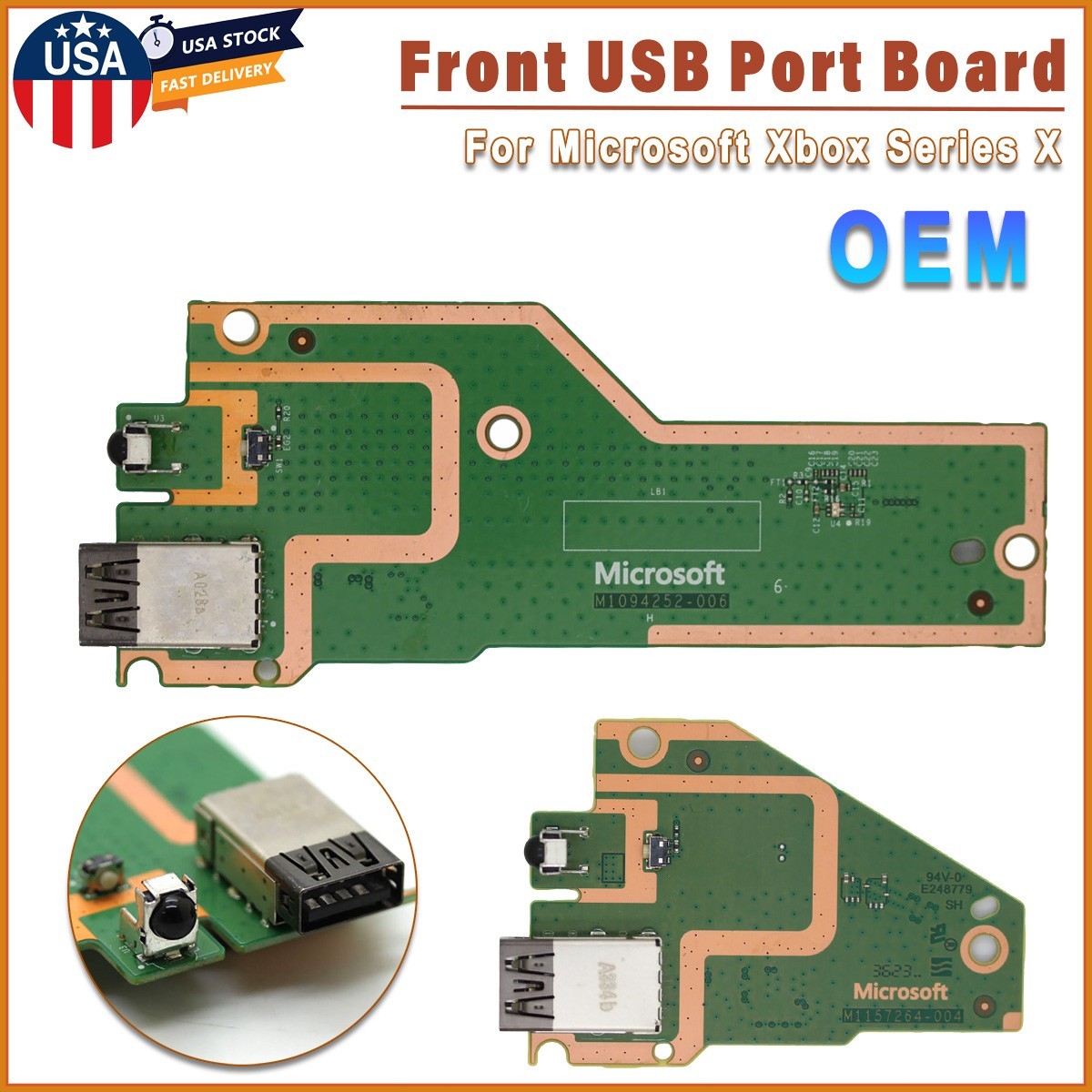 OEM Front USB Port Sync Bind Button Board Replace For Microsoft Xbox Series X