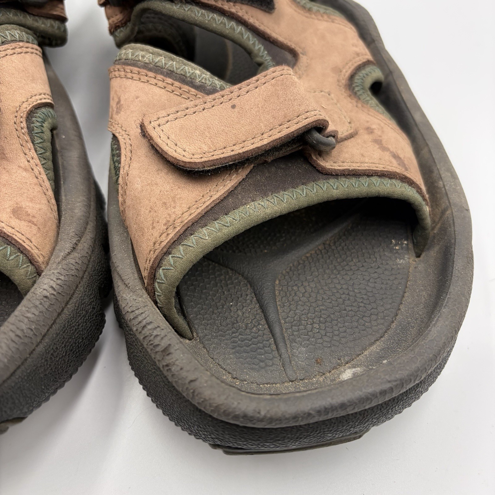 Nike Air Adjustable Strap Golf Sandals Brown Green Mens US 11 EUR 45