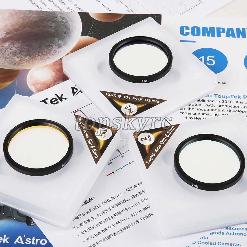 ToupTek SHO 2" 6.5NM FWHM Narrowband Filter Set SII+Ha+OIII Astronomical Filter