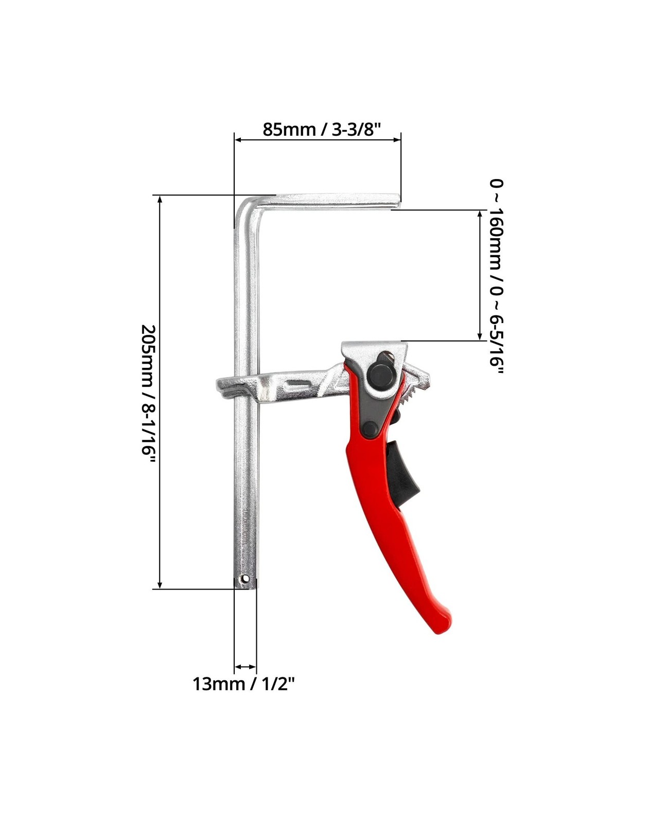 QWORK Ratcheting Table Clamp, 4 Pack Quick Release Bar Clamp with 6-5/16" Cap...