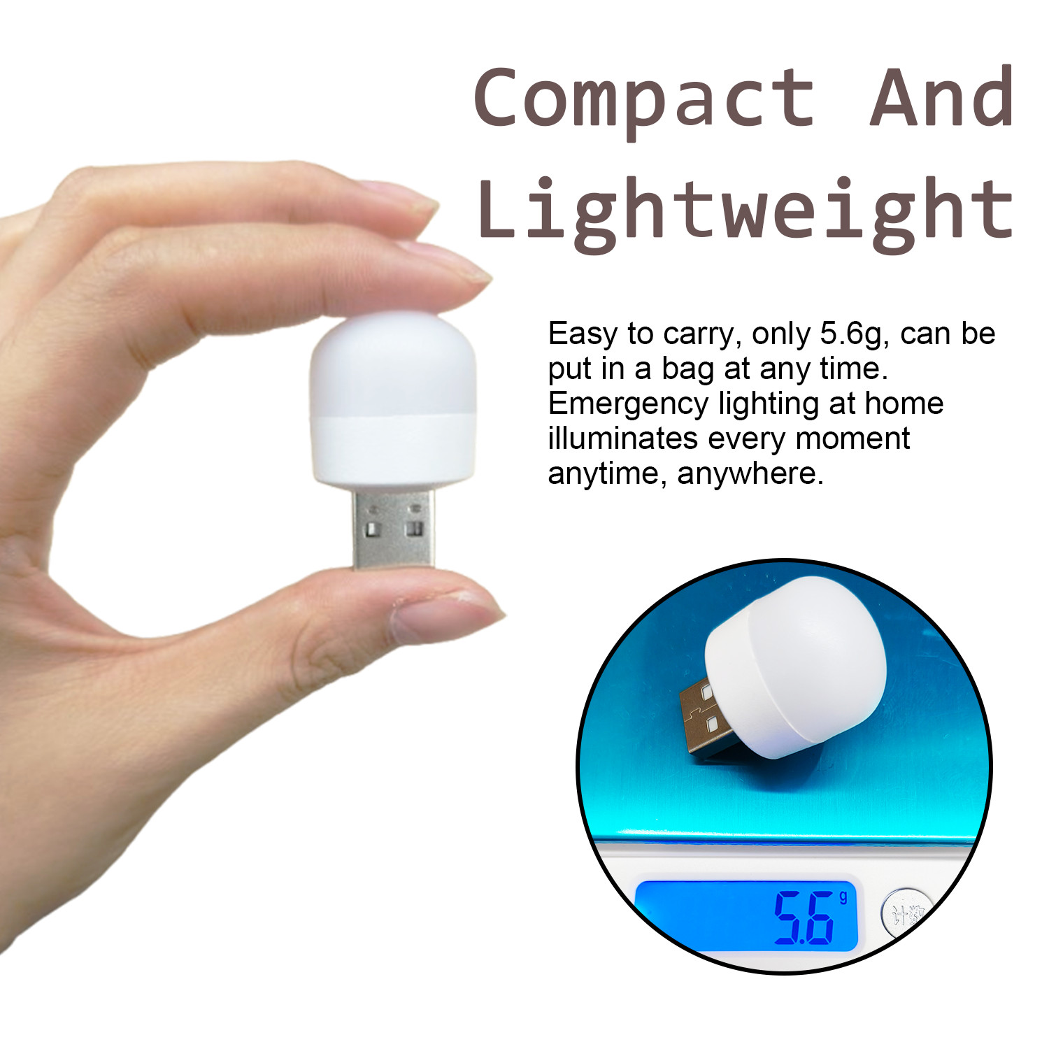 10PCS USB Portable LED Mini Nights Light Small Round Lamp Computer Mobile Power