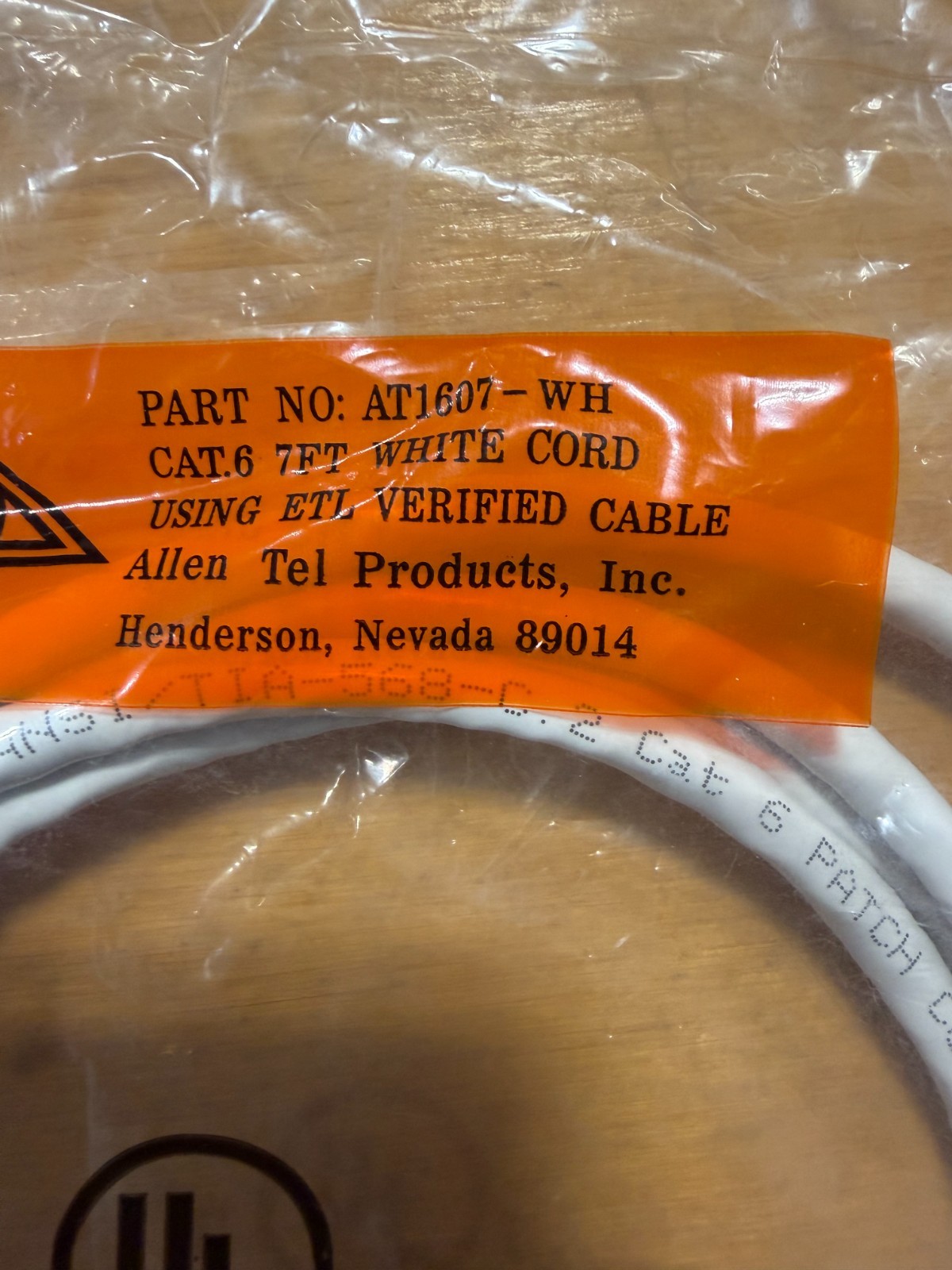 ALLEN TEL AT1607-WH Allen Tel Cat6 Patch Cable 7FT White