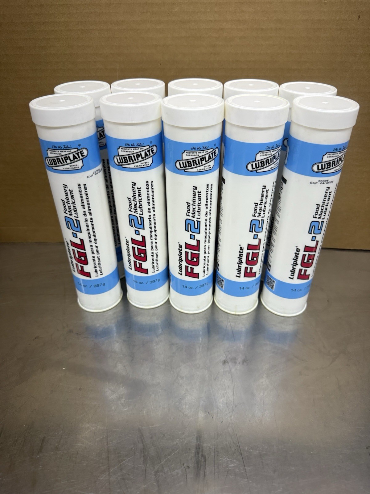 10 Pack Lubriplate FGL-2 Food Grade Machinery Lubricant Grease 14 Oz Tubes Read