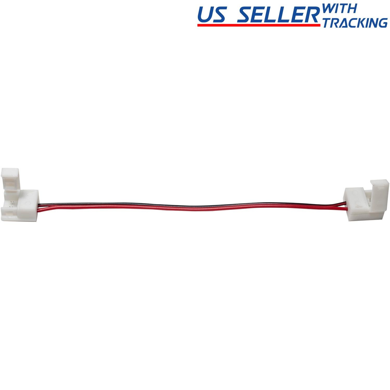 10x 8mm 2-wire Solderless Flexible Coupler for Waterproof 2835 LED Strip Light
