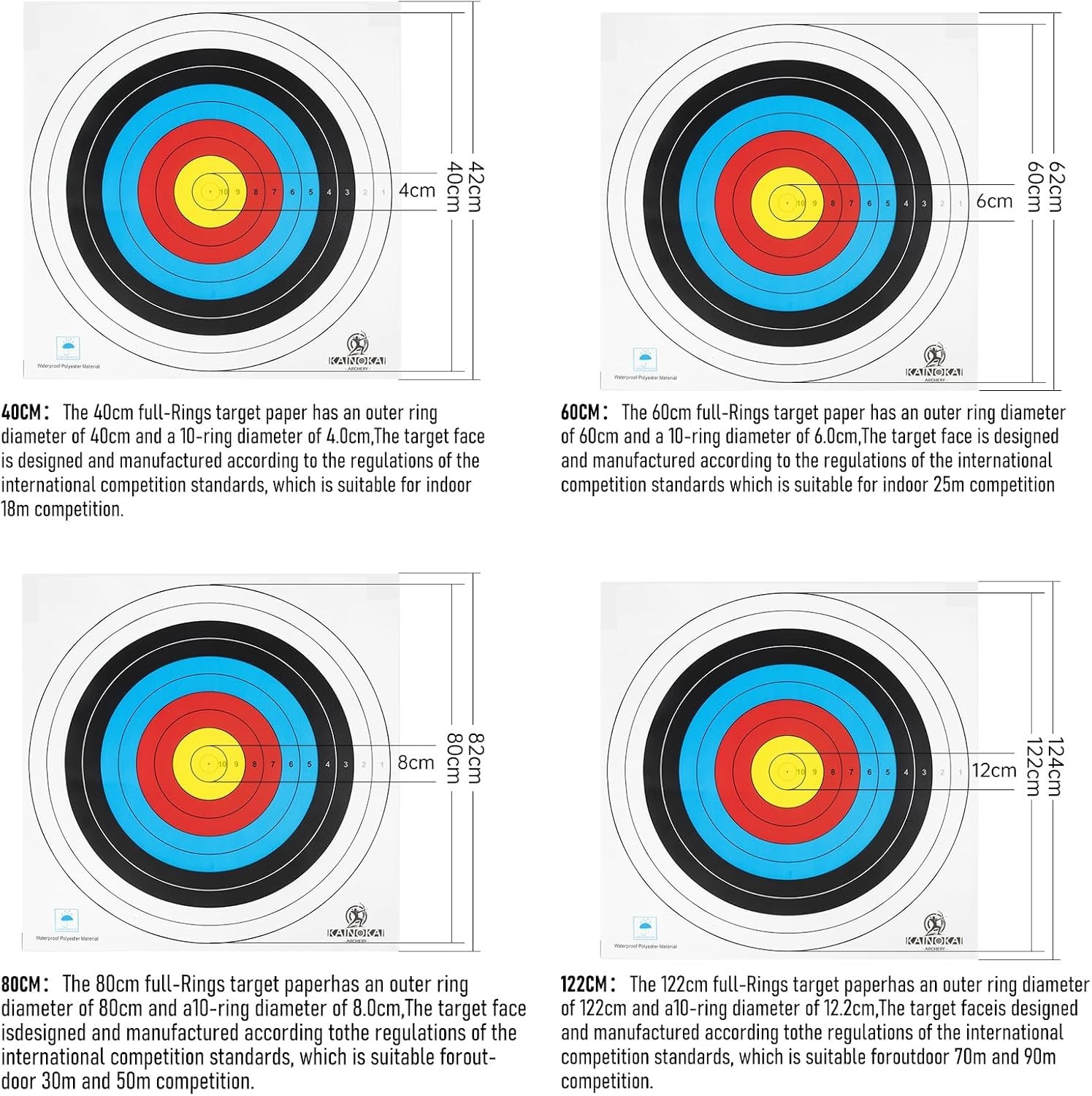 High-Quality Archery Target Paper - 10pcs, Ideal for Competitive Practice
