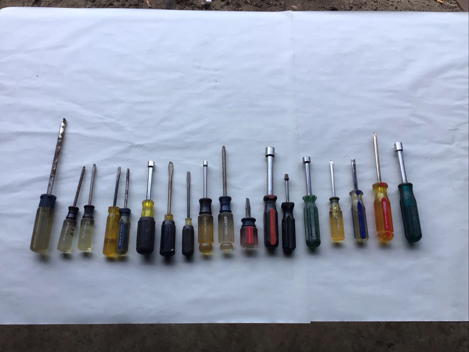 Vintage Screwdrivers/ Nutdrivers- Craftsman Klein Stanley Xcelite Vaco Lot Of 18