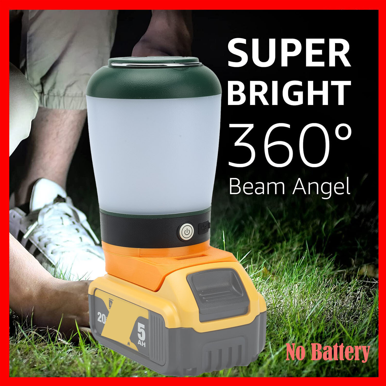 Outdoor Camping Lantern LED Light For Dewalt 20V Li-ion Battery Waterproof Tent