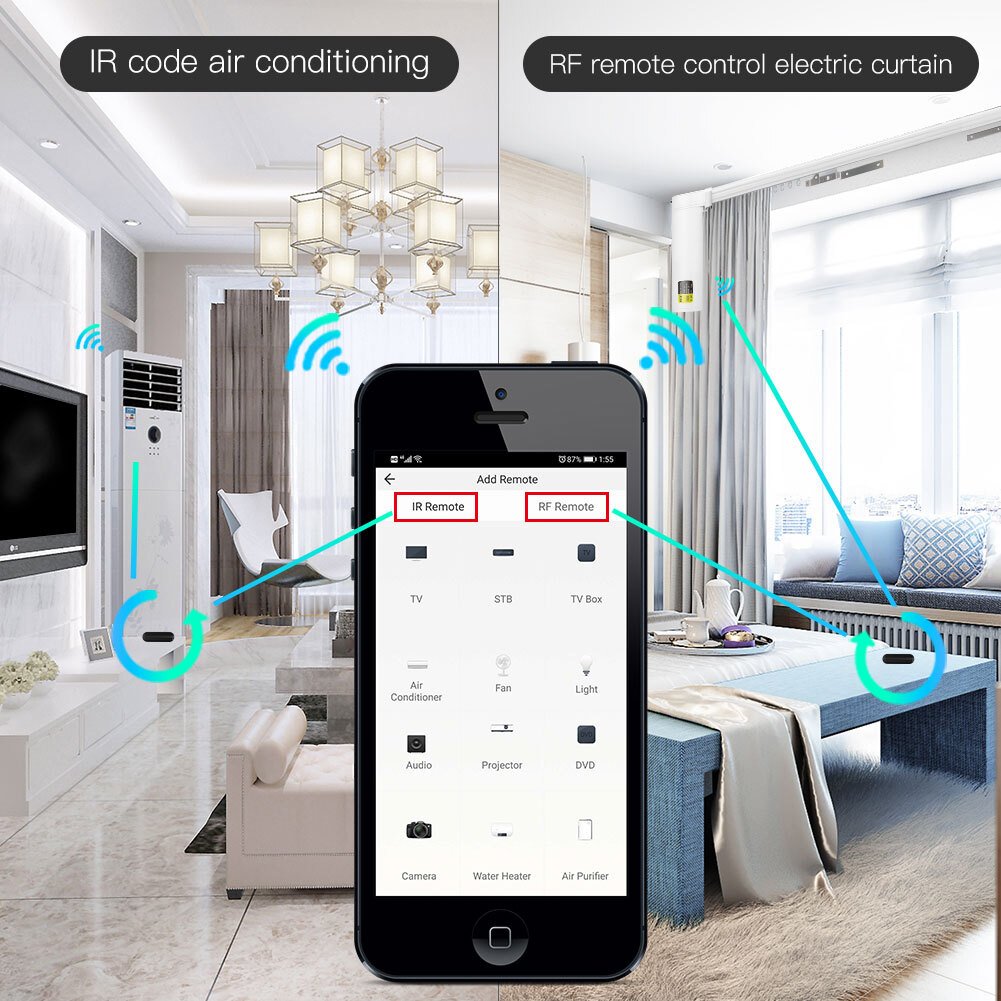 MOES WiFi RF IR Universal Smart Remote Controller Home Blaster Alexa Google APP
