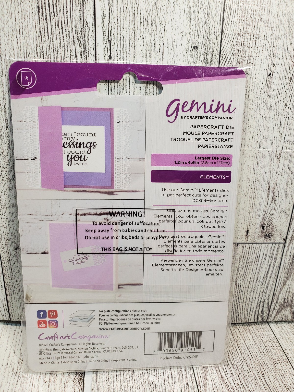 CC1 Crafters Companion Elements 2pc Filigree Border & Tag Die Set New
