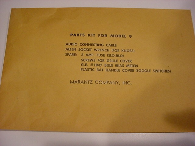 WOW! MARANTZ MODEL 9 factory parts and literature,instruction manual,MORE+++