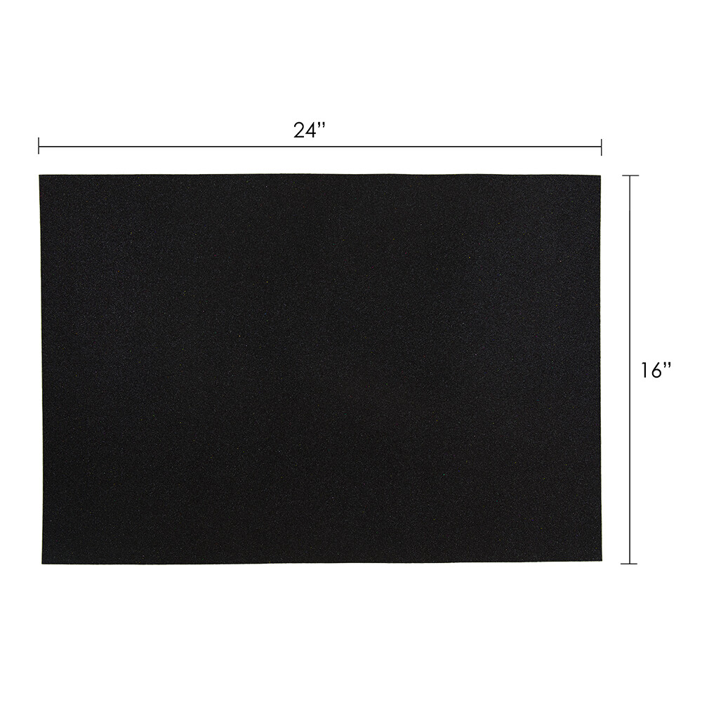 Mega Crafts - 16" x 24" Metallic Glitter Adhesive EVA Foam Sheets - Black, 6PCS
