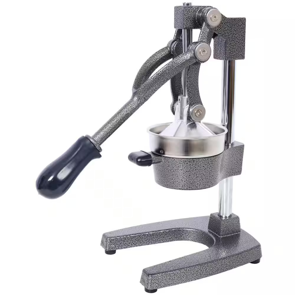 Extra-Large Commercial 11.2 In. W Cast Iron Grey Hand Press Juicer Countertop Sq