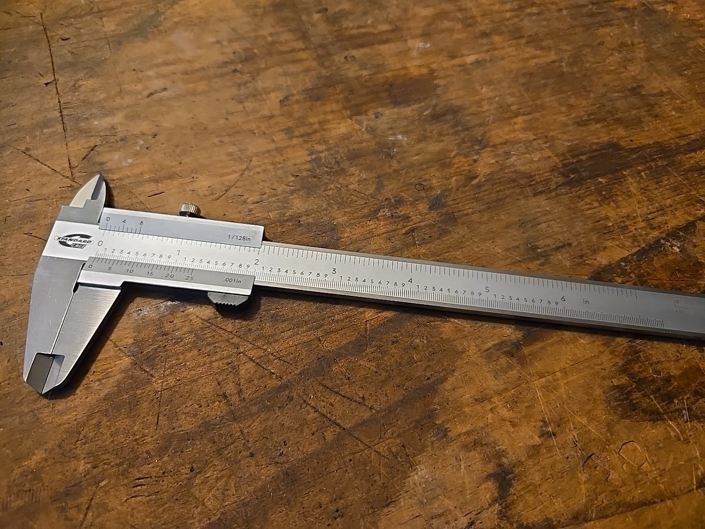 00524001 Stainless Steel Vernier Caliper, Satin Chrome Finish, 1.6" Jaw Length