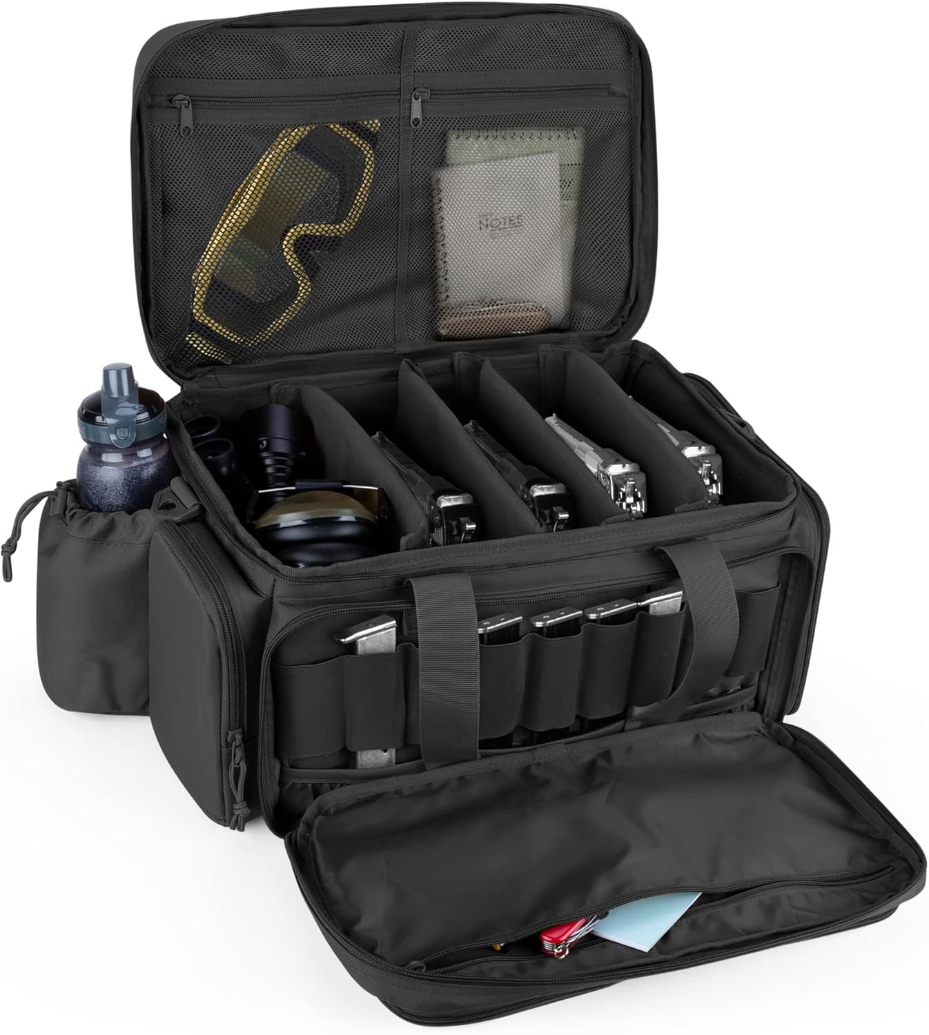 Tactical Pistol Range Bag 5 Handguns Shooting Gun Duffle Bag W/ 9X Magazine