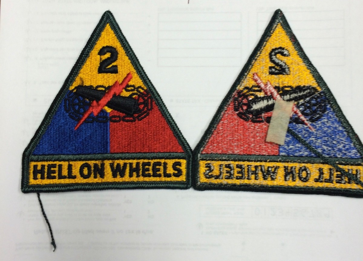 2ND ARMORED DIVISION HELL ON WHEELS US ARMY EMBROIDERED PATCH New Old Stock #1